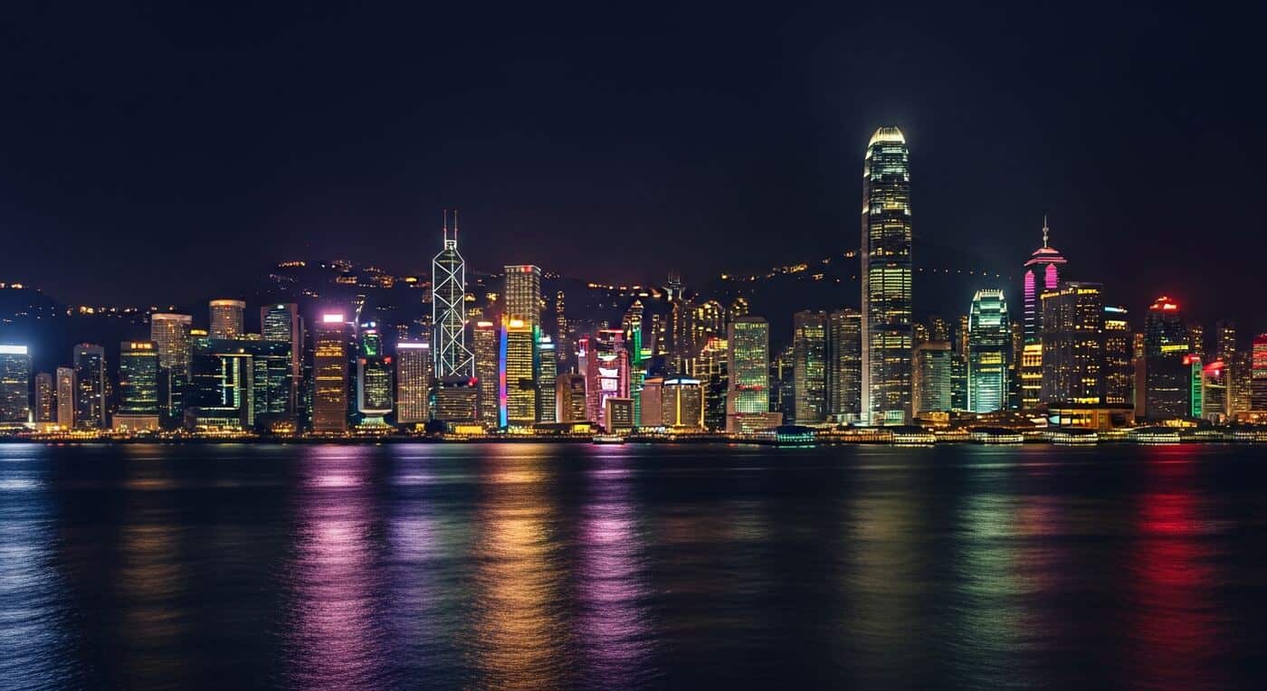 Hong Kong skyline at night